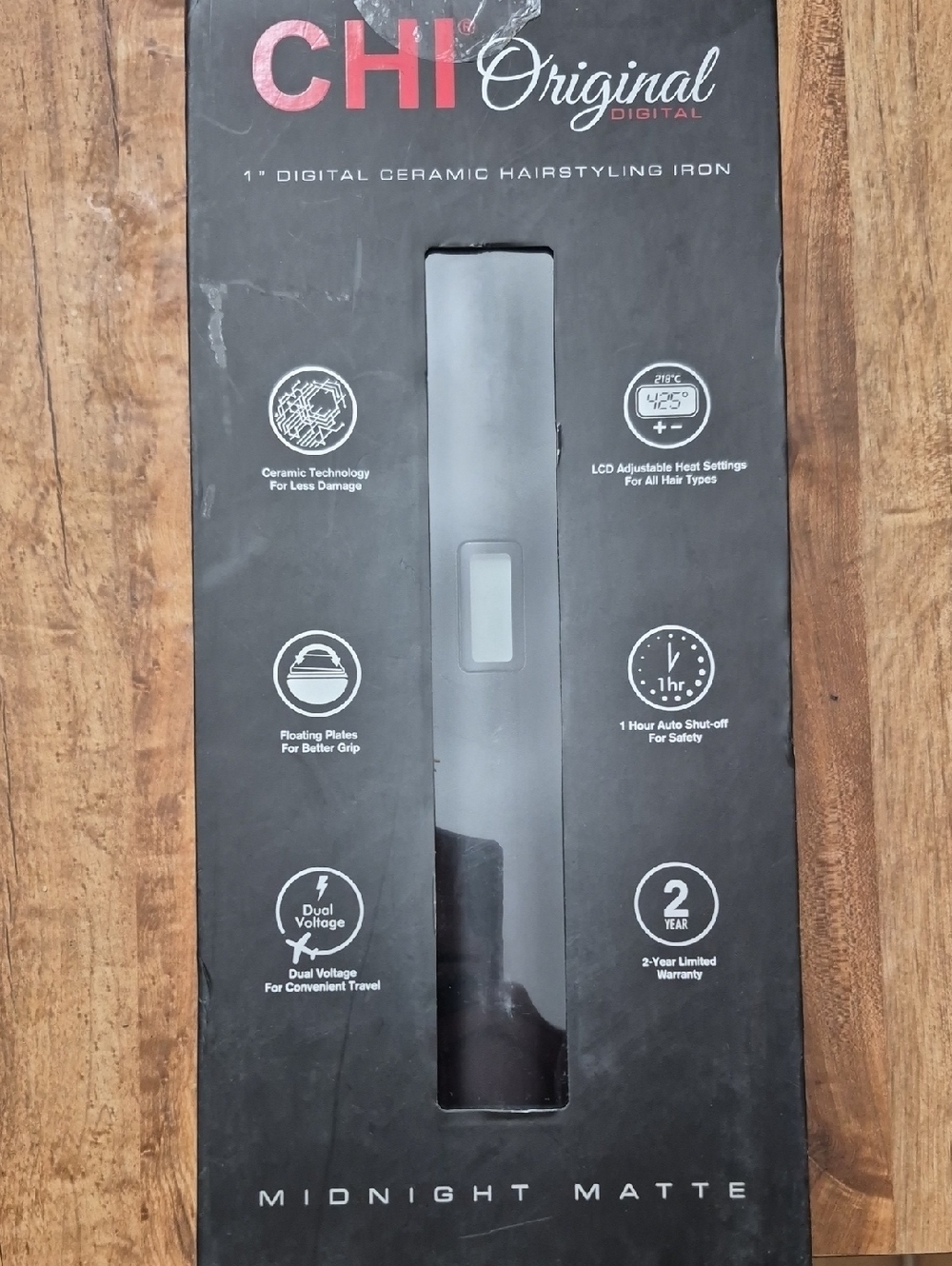 CHI Original Midnight Matte 1" Digital Ceramic Hairstyling Iron - Black